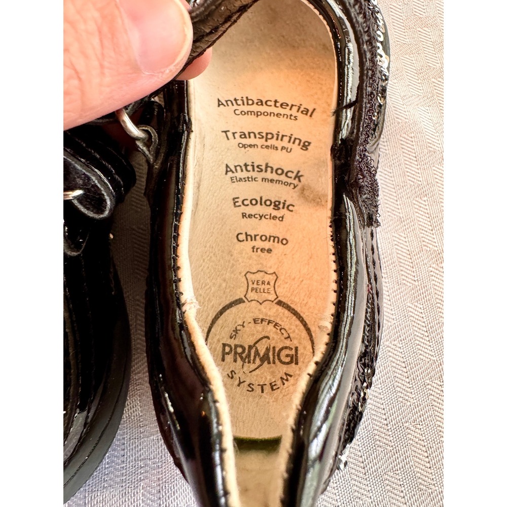Primigi Black Patent Sequin Mary Jane Dress Shoes Girls EU 27‎ US 10 Sparkly - Picture 9 of 15